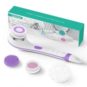 VOYOR 4 en 1 brosse dos douche brosse pour le dos électrique brosse douche pour le dos avec manche long pour femme homme exfoliant, nettoyage de la peau, massage rechargeable sans fil BC100 (Violet) (Voyor-FR, neuf)