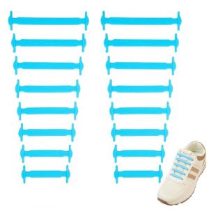 SUBAUM No Tie Lacets Chaussures pour Adultes et Enfants,Lacet en Silicone Élastiques Sans Nœud,Facile Lacets Sans Laçage pour Baskets,Chaussures de Running,Sneakers et Bottes,Bleu Ciel (SUBAUM, neuf)