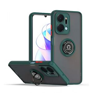 HAOYE Coque pour Huawei Honor X7a avec Rotatif Bague Anneau Support, Etui Translucide Hybride Robuste, Silicone TPU + PC Double Couche Housse. Vert fonc&eacute; (Haoyes, neuf)