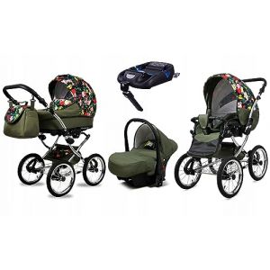 BabyLux&reg; Enfant Poussette Combin&eacute;e Set 4 en 1 - Margaret Exclusive - incl. Nacelle, Canne, Si&egrave;ge de voiture, ISOFIX Base - Si&egrave;ge Auto - Landau B&eacute;b&eacute; - avec Sac &agrave; langer, Habillage pluie etc. (BabyLux-shop, neuf)