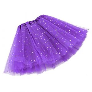 Sibba Sparkle Tutu Jupe de ballet 3 couches en tulle paillettes Étoiles Anniversaire Princesse Party pour filles 2-7 ans Costume (suibo, neuf)
