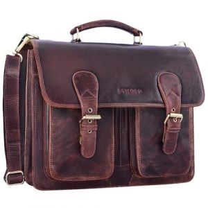 STILORD 'Denver' Grand Sacoche Homme Cuir Marron - Sacoche Porte Document pour Ordinateur 15,6-16 Pouces Vintage - comme Serviette Professeur ou Sac pour Le Cours (STILORD Cuir, neuf)