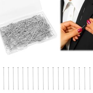 Epingles &agrave; Couture, 500 Pi&egrave;ces Epingle Couture Extra Fine, 26mm &Eacute;pingle &agrave; Tete Plate Fine et Longue, &Eacute;pingle Sans Tete Petite Taille pour Patchworkde la Fabrication de Bijoux de Couture et d'Artisanat (Zhang cancan, neuf)