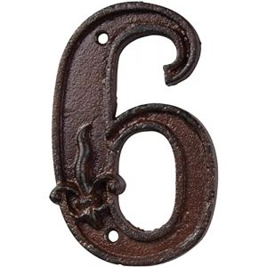 TentHome Num&eacute;ro de Maison en Fonte, Num&eacute;ro de Maison Vintage, Num&eacute;ro d'adresse, Num&eacute;ro de Bo&icirc;te aux Lettres, Chiffres Arabes pour D&eacute;coration Murale (6) (TentHome, neuf)