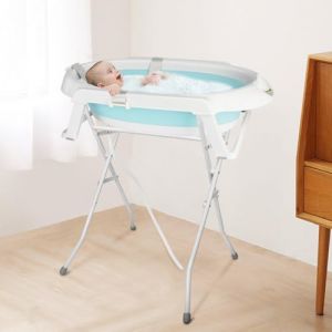 3 in 1 Baignoire pour bébé pliante avec support 82cm,baignoire pour bébé avec support pliable,Baignoire bébé pliable,Baignoire avec support,portable,antidérapante,pour nouveau-nés jusqu'à 3 mois (jusiZL, neuf)