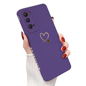 Newseego Coque pour Samsung Galaxy S20 5G Etui pour Filles Femmes, Dor&eacute; Amour Coeur Motif Doux Silicone Liquide S20 Coque Mignon Coeur Bord Antichoc Housse de Protection pour Samsung Galaxy S20-Violet (NewseegoUK, neuf)