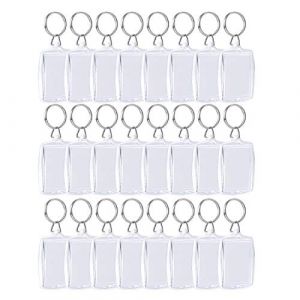 Porte-Clés Photo,Personnalisé Porte Clef Photo 24 Pack Porte Clé Vierge Transparent Keychain pour Enfant Hommes Femmes Rectangle Taille de Photo de Passeport 4CM by 5.5CM (Rmeet, neuf)