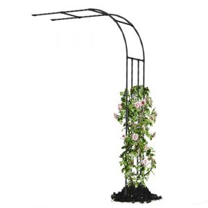 Caroeas Demi Arche de Jardin pour Plantes Grimpantes,120x240x40cm，Arceau M&eacute;tallique pour Rosiers, Tonnelle D&eacute;corative Ext&eacute;rieure, R&eacute;sistante &agrave; la Rouille et &agrave; la D&eacute;coloration (Kailuo Europe, neuf)