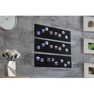 STALFORM 3 x Metal Tableau Magnétique Mural Noir 80x22 cm, Plaque Aimanté, Acier Inoxydable, Cuisine, Bureau, Chambre D'enfant, pour Lettres Magnétiques, Chiffres, Notes, Photos (stalform, neuf)