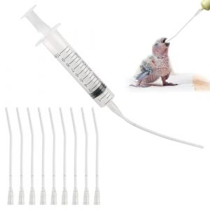 10 Sondes d'alimentation pour Oisillons, Dont 1 Seringue de 10 ML, B&eacute;b&eacute; Oiseau D' Alimentation Tortue, Seringue pour Alimentation de Tortue, Colombe, Convient aux Pivoines, Perruches (BIVOFU-EU, neuf)