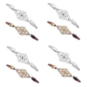 DEARMAMY 4 Ensembles Agrafe De Chandail Clips De Col De Chandail Clips Robe Femme Clips Pull Rétro Clips De Robe Sangle Arrière Pinces À Chandail Pour Cardigans Alliage 2 Pièces * 4 (Telinei, neuf)