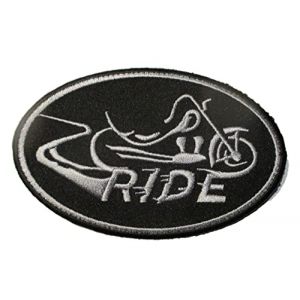 hotrodspirit - Patch Ovale Logo Ride avec Une Moto 10x6.5cm ecusson thermocollant Biker Motard (rocknrollshop, neuf)