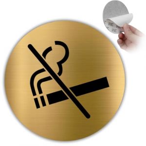 LEIASA | Panneau Interdiction de Fumer - Ø 10 cm - Épaisseur 0,8 mm - Aluminium - Plaque Non Fumeur - Autocollant Haute Adhérence - (Interdit De Fumer) (LEIASA, neuf)