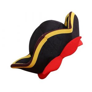 DEARMAMY Chapeau Capuche Pirate Chapeau D'halloween Coussin Pirate Chapeau De Cow-girl Chapeau De Cow-boy En Paille Chapeaux De Cache-oeil De Pirate Chapeau De Chien Black Peluche (Telinei, neuf)
