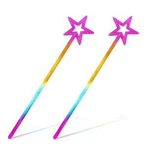 WeddHuis 2 Pièces Magique Princesse, Fée pour Enfants, Étoile Pailletée pour Filles, Fée Cristal, Étoile Fée, pour Décoration Cosplay de Noël (UAB LIDMIBI LT, neuf)
