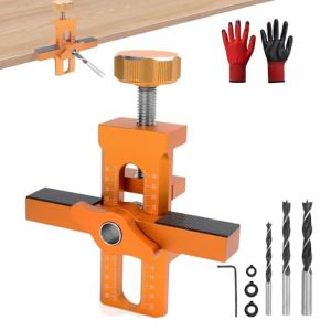 Push to Open Gabarit de per&ccedil;age avec forets de 6/8/10 mm &ndash; Aide au per&ccedil;age Push to Open pour portes d'armoire, gabarit de per&ccedil;age pour ferrures Push to Open, aide au montage pour une installation (ZhangJinDunChic, neuf)