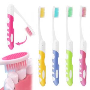 Lot de 4 brosses à dents de voyage pliables - Mini brosse à dents à poils souples - Pour voyage, camping (vert, rose, bleu, jaune) (HengShuiPingPaiShangMaoYouXianGongSi, neuf)