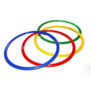 Boje Sport Lot de 4 cerceaux de Gymnastique Plats/cerceaux de Coordination Plats, Ø ca. 60 cm, 4 Couleurs - 4X R60ybrg (JBCDIFFUSION, neuf)