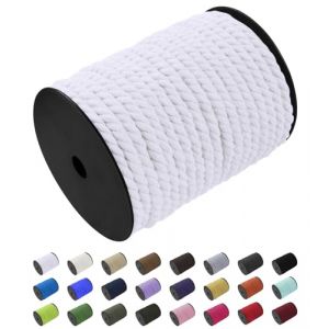 Uiopa Corde Macramé 8mm x 40m, Fil Macramé Coton Corde Coton Naturelle, Ficelle Cordon Macramé Cordelette 8mm pour Tenture Murale, Porte Plante Mural, Rideau, Décoration Bohème (Blanc) (XEYUAN, neuf)