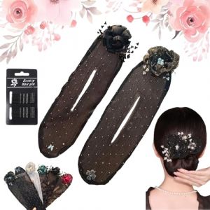 Ball Hair Clip, Flower Hair Bun Roller, Ball Hair Clip Bun Roller, Flower Hair Clip, Lazy Hair Curler Deft Bun, Magic Twist Clip Hair Accessories, Easy Fast Snap Roll Hair Tool (2pcs-B) (wuhuxianwenshangmaoyouxiangongsi, neuf)