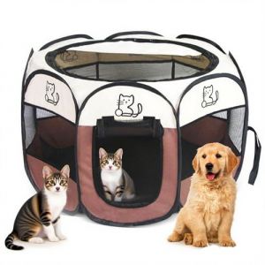 Parc Chaton Pliable 73 x 73 x 43 cm, Parc a Chat Chiot pour Animaux de Compagnie Int&eacute;rieur et ext&eacute;rieur (EUBSWA-FR, neuf)