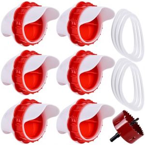 6 Pièces Mangeoire Poules, Mangeoire Poule Automatique, Mangeoires Automatiques Pour Poules Mangeoire À Poulets, Anti Nuisible Tanche À La Pluie, Avec Scie Cloche, Pour Barils, Seaux, Bacs, Auges (DING VICTORY LIMITED, neuf)