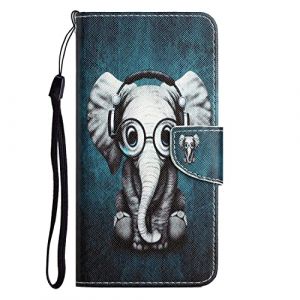 Ucikov Coque pour T&eacute;l&eacute;phone Portable Samsung Galaxy S23,Pochette en Cuir Synth&eacute;tique Clapet Antichoc Magnetic Carte Fentes Bourse Housse Etui avec Motif Musique &Eacute;l&eacute;phant (Ucikov, neuf)