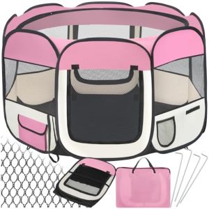 tectake® Parc pour Chien et Petits Animaux Modulable & Pliable sans Toit, 2 entrées, 6 fenêtres, Enclos pour Chat extérieur Parc Chiot Cloture Anti Fugue Chien Enclos Tortue Lapin Cochon d'Inde (TECTAKE FRANCE SAS, neuf)