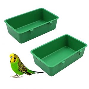 Baignoire Oiseaux Cage Mangeoire Multifonctionnelle - Bassin en Plastique, Mangeoire à Oiseaux Suspendue, Bain d'Oiseaux avec Crochet, pour Petits Oiseaux, Pinson, Perruche, Canari, Perroquet (fuxunamz, neuf)