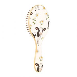 Brosse &agrave; cheveux en bois de dessin anim&eacute; mignon vache blanche brosse &agrave; cheveux en bois brosse &agrave; cheveux en bois pour femmes brosse &agrave; cheveux de massage en bois (GuiMinG, neuf)