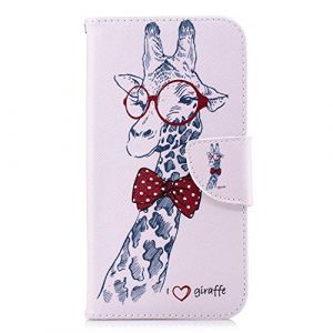 Ucikov Housse de Protection en Silicone Souple PU et en Cuir Antichoc TPU pour Samsung Galaxy A26 5G, Coque de T&eacute;l&eacute;phone &agrave; Clapet &Eacute;tui Bourse avec Motif Effet Dessin Girafe (Ucikov, neuf)