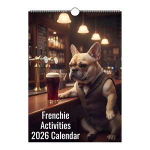 Calendrier Mural Chiens 2026 | Organiseur Annuel avec Design de Barman Canin,Calendrier D&eacute;coratif &Eacute;l&eacute;gant | Pour Maison Bureau Chambre Salon &Eacute;cole Commerce (QuWeiSHOP, neuf)