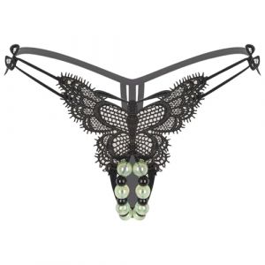 inhzoy Tangas &agrave; Perle pour Femmes Broderie sous-v&ecirc;tements Sexy Thong Ficelle Lingerie G-String Culotte de Nuit Noir D XL (inhzoy eu, neuf)