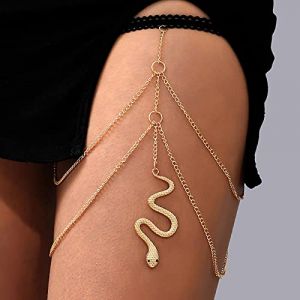 TseenYi Cha&icirc;ne De Cuisse En Serpent Dor&eacute; Cha&icirc;ne De Jambe En Serpent Boho Cha&icirc;ne De Cuisse En Couches Cha&icirc;ne De Jambe Sexy Harnais Cha&icirc;ne De Corps Bikini &Eacute;t&eacute; Plage Bijoux De Corps Pour Femmes Et Filles (TseenYi, neuf)