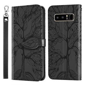 JayModCase Coque pour Samsung Galaxy Note 8, Premium en Cuir PU Multifonction Antichoc Etui &agrave; Rabat, Support Fentes Cartes Pochette de Portefeuille Cuir Coque Samsung Galaxy Note 8 - Noir (Hailian EU Store, neuf)