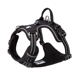 Harnais pour Chien No Pull Nylon Souple Réfléchissant Réglable pour Petit Grand Animal Domestique TLH56512(XL, Noir) (Truelove Pet Garment and Shoes Co.Ltd., neuf)