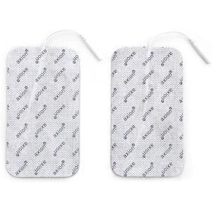 2 &eacute;lectrodes extra larges 12x7 cm axion | Electrostimulateur TENS EMS | Sp&eacute;cial grands muscles | Patchs adh&eacute;sifs r&eacute;utilisables avec connexion filaire de 2 mm (axion France, neuf)