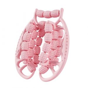 Rouleau de jambe, rouleau de massage &agrave; 29 roues pour les jambes, rouleau de cellulite en plastique, rouleau de massage de la cuisse, outil de massage de la cellulite (rose) (Medtop Innovation Hub, neuf)