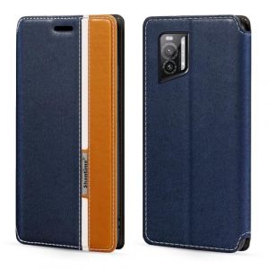 Coque &agrave; Rabat en Cuir PU Bicolore avec Fermeture Magn&eacute;tique Invisible Compatible avec Crosscall Stellar-X5, &Eacute;tui &Eacute;l&eacute;gant et Protecteur (Bleu) (Shantime, neuf)
