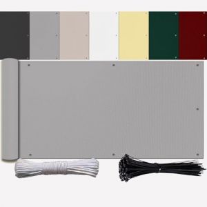 Ufamiluk Brise Vue Gris Couverture de confidentialité Solaire Balcon Extérieur Brise Vue Resistant pour Jardin Terrasse Balcon Patio 1m50 de Hauteur 150x500cm (Happyhome88, neuf)