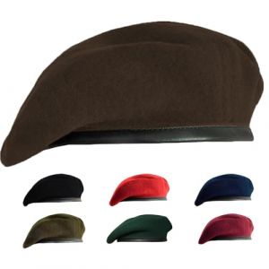 Gajaous B&eacute;ret militaire britannique en laine et en cuir pour homme et femme, marron, M (Gajaous, neuf)