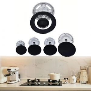 Capuchon universel de br&ucirc;leur &agrave; gaz, couronne et capuchon de flamme, 6 hottes et 5 diffuseurs de flamme pour cuisini&egrave;res Sabaf (plat) (Carmotter, neuf)