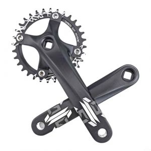 ZWEquipint P&eacute;dalier conique carr&eacute;, 170 mm avec plateau 104BCD, 32T, 34T, 36T, 38T, dents &eacute;troites et larges, pour VTT et v&eacute;los de route &agrave; vitesse unique 8, 9, 10, 11 vitesses (manivelle + 32T) (youwort, neuf)