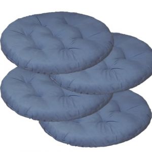 Mozzeilee Coussin de chaise rond, 40x40cm Ensemble de coussins de chaise à manger 2/4/6/8 pièces, tapis de siège en rotin pour meubles d’extérieur pour salon bureau jardin patio (Bleu, 4 pièces) (ShuXiuJS0223, neuf)