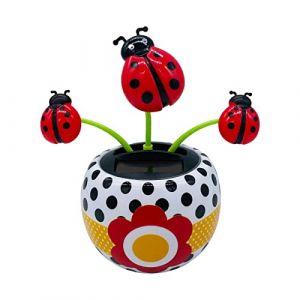 Fleur Solaire De Danse,Fleur Qui Danse Figurine Solaire Pour Voiture,Creative Plastique &Eacute;nergie Solaire Fleur De Voiture Ornement Flip Flap Pot Balan&ccedil;oire Enfants Jouet Voiture Accessoires Cadeau (Mineatig, neuf)