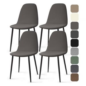 Housse de Chaise Scandinave 4 Pieces Universel Housses Chaise de Salle à Manger Lavable Extensible Couverture de Chaise Housse Chaise pour Décoration Salon Cuisine Hôtel (Gris, 4 Pieces)-KC (Ballad, neuf)