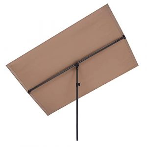 blumfeldt Flex-Shade - Parasol de Jardin ext&eacute;rieur rectangulaire, Inclinable, Polyester, Anti UV50, Pied en Aluminium, Imperm&eacute;able, Balcon-Terrasse, 150 x 210 cm - Taupe (Electronic-Star-FR, neuf)