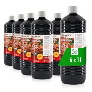 H&ouml;fer Chemie Allume-Feu Liquide pour Barbecue (6 x 1 L) &ndash; Allume-Barbecue &agrave; Base de Paraffine, Haute Puret&eacute;, Inodore, avec Fermeture S&eacute;curis&eacute;e Enfant (H&ouml;fer Chemie GmbH, neuf)