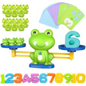 Jeu d'équilibre Grenouille, Balance en Plastique, Jeux de mathématiques pour la Maternelle avec Grenouille, Chiffres et Cartes, Jouets de comptage éducatifs pour Enfants 3 Ans et Plus (Li Ying BAY, neuf)