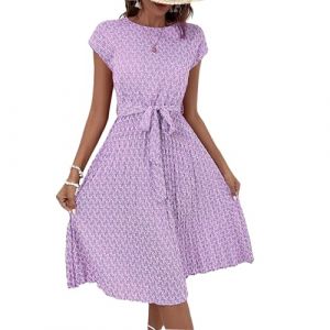 Robe Femme Chic Et Elegant Ceremonie Robe De Soiree Grande Taille Promo Fluide Blanche Chic de Bal mi Longue Tenues Élégante Et Ventes Flash3#Violet légerS (SHONTON, neuf)